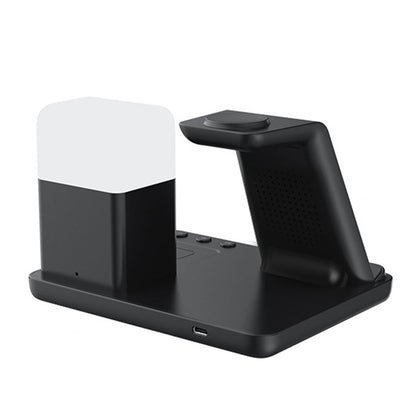 6-in-1 Wireless Charging Station for Multiple Devices with Alarm Clock and Night Light for Apple Devices