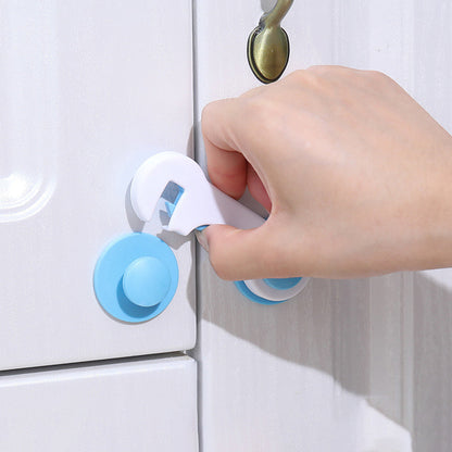 Set of 10Pcs Child-Proof Cabinet Locks Self-Adhesive Fridge Lock Child Safety Latches Blue
