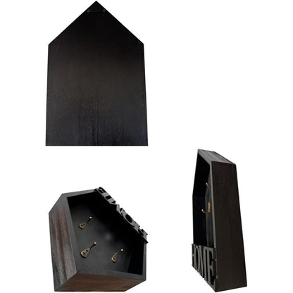 Vintage Key Holder Wall Mount with 3 Hooks Key Rack - Black