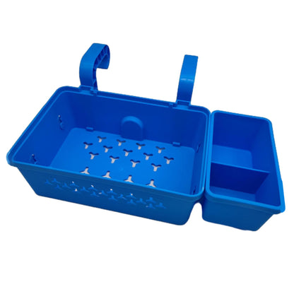 Hanging Poolside Storage Baskets with Cup Holders Above Ground Pool Accessories Blue