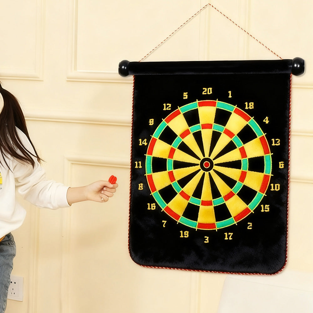 Magnetized Roll Up Dartboard Set with 12 Darts Indoor Outdoor Game Gift S
