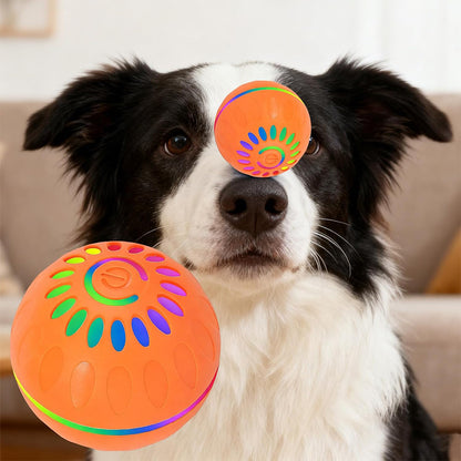 Interactive Dog Ball Toy Smart Moving Bouncing Dog Ball with LED Lights for Dogs Puppies-Orange