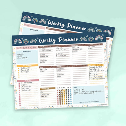 Weekly To Do List Notepad Undated Planner With 52 Sheets Weekly Planner-Navy