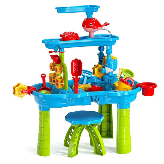 Sand Water Table Toy Set for Toddlers Outdoor Sand and Water Playing Beach Toys Style 2