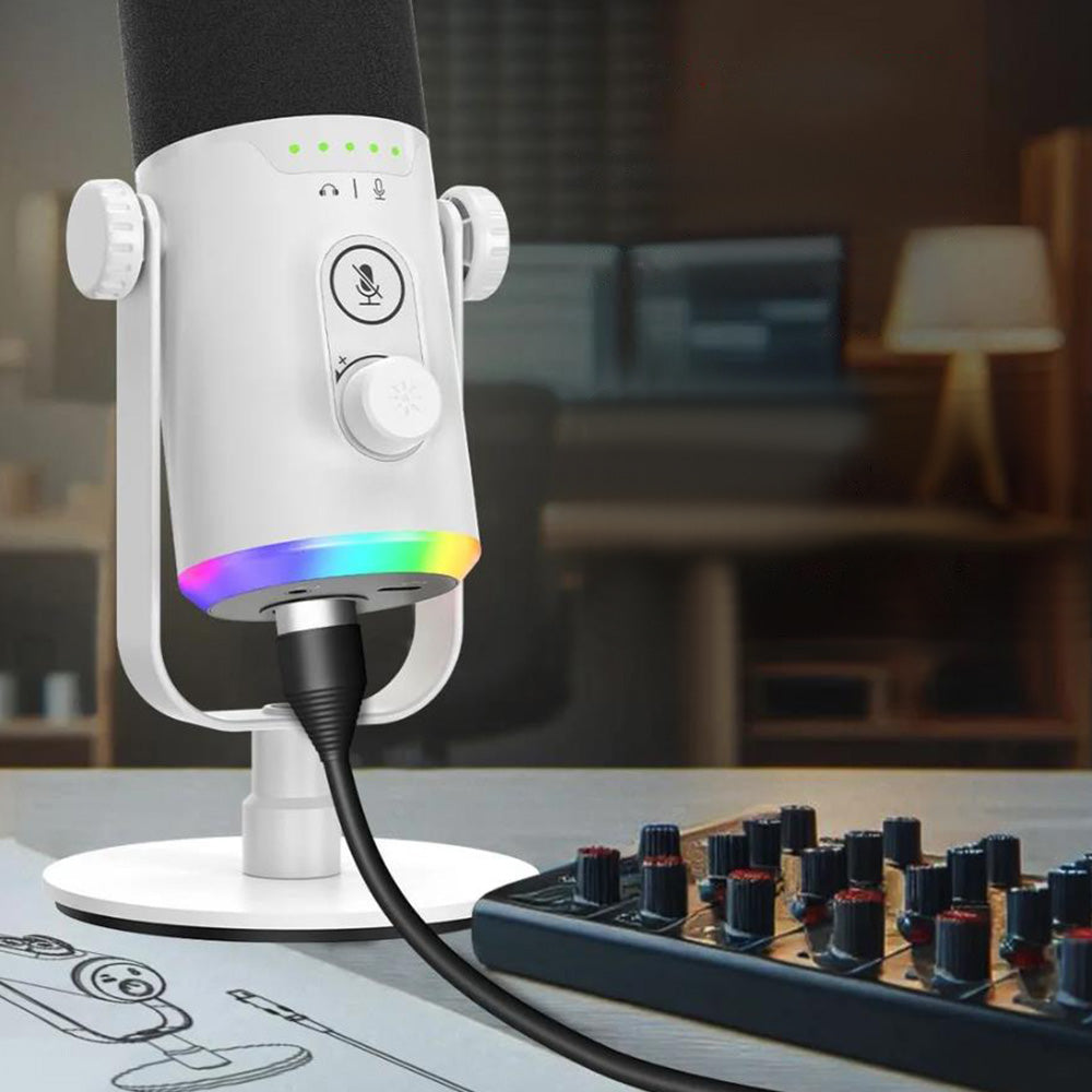 RGB Dynamic Gaming Microphone XLR/USB Interface for PC Streaming Podcast Recording Style 1
