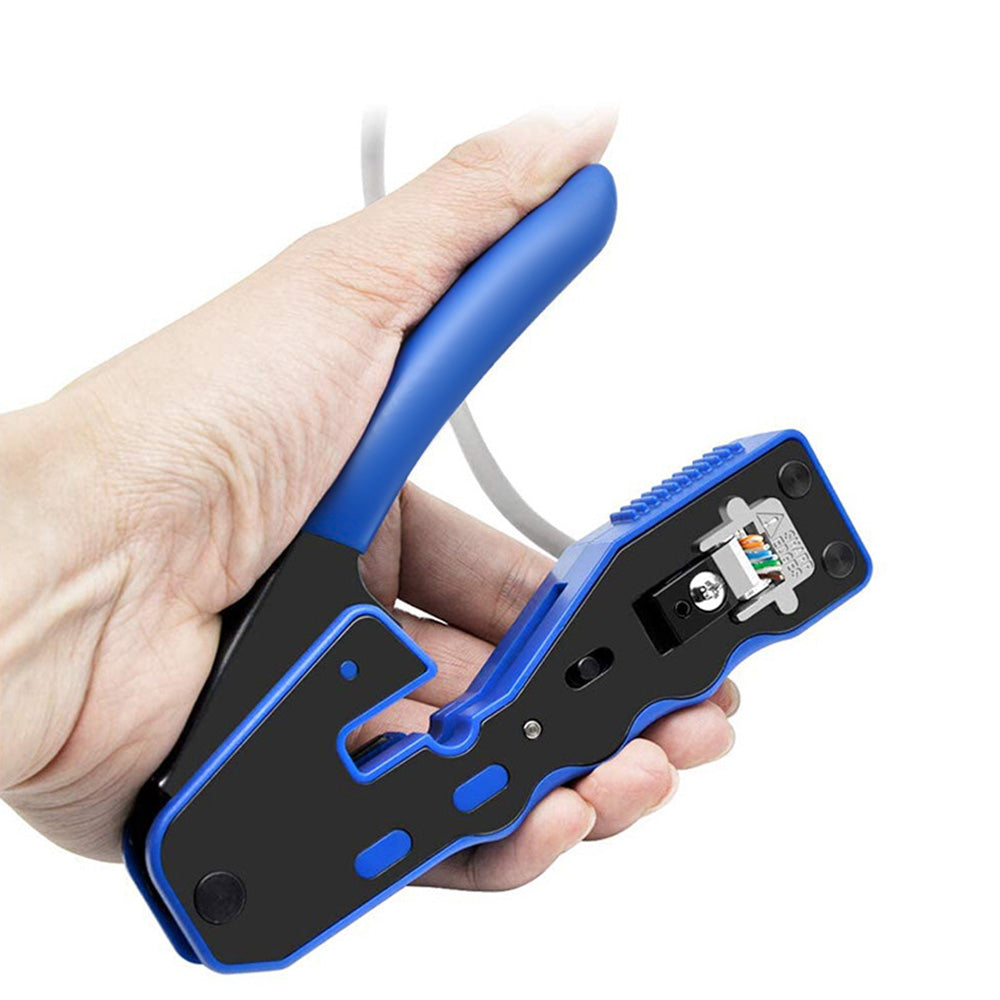 RJ45 Crimp Tool Pass Thru Ethernet Crimper for Cat5e Cat6 Cat6a 8P