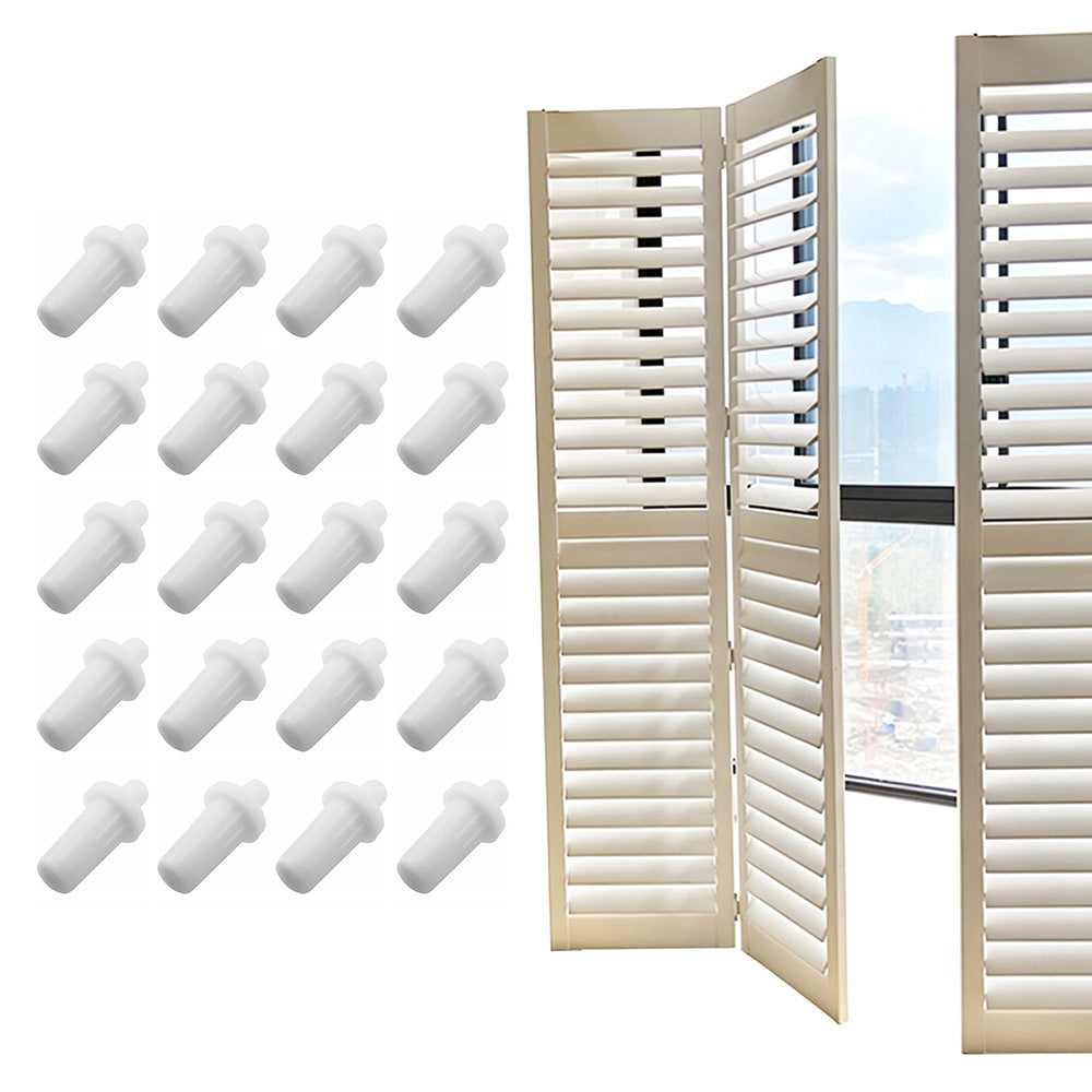 20 Pieces Plastic Spring Pivot Pins for Plantation Shutters - White