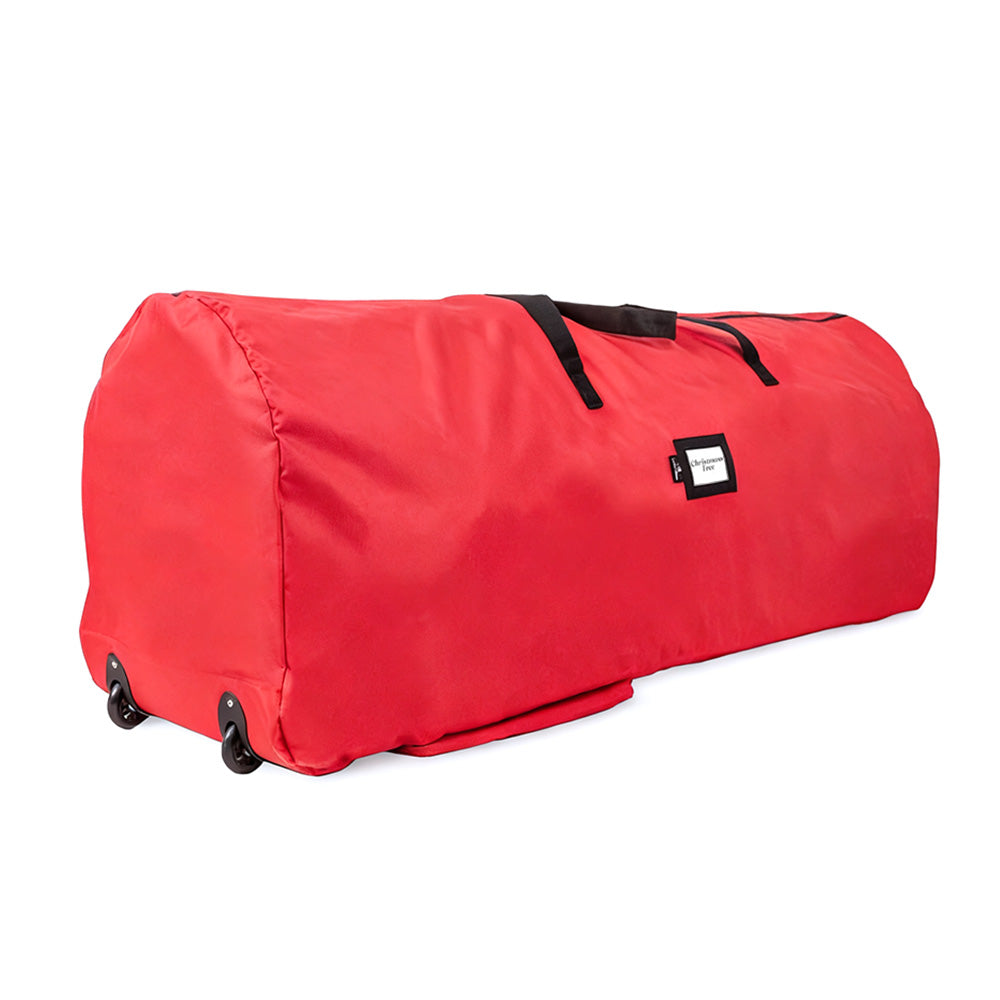 Rolling Christmas Tree Storage Bag Handy with Handle for Easy Carry Red