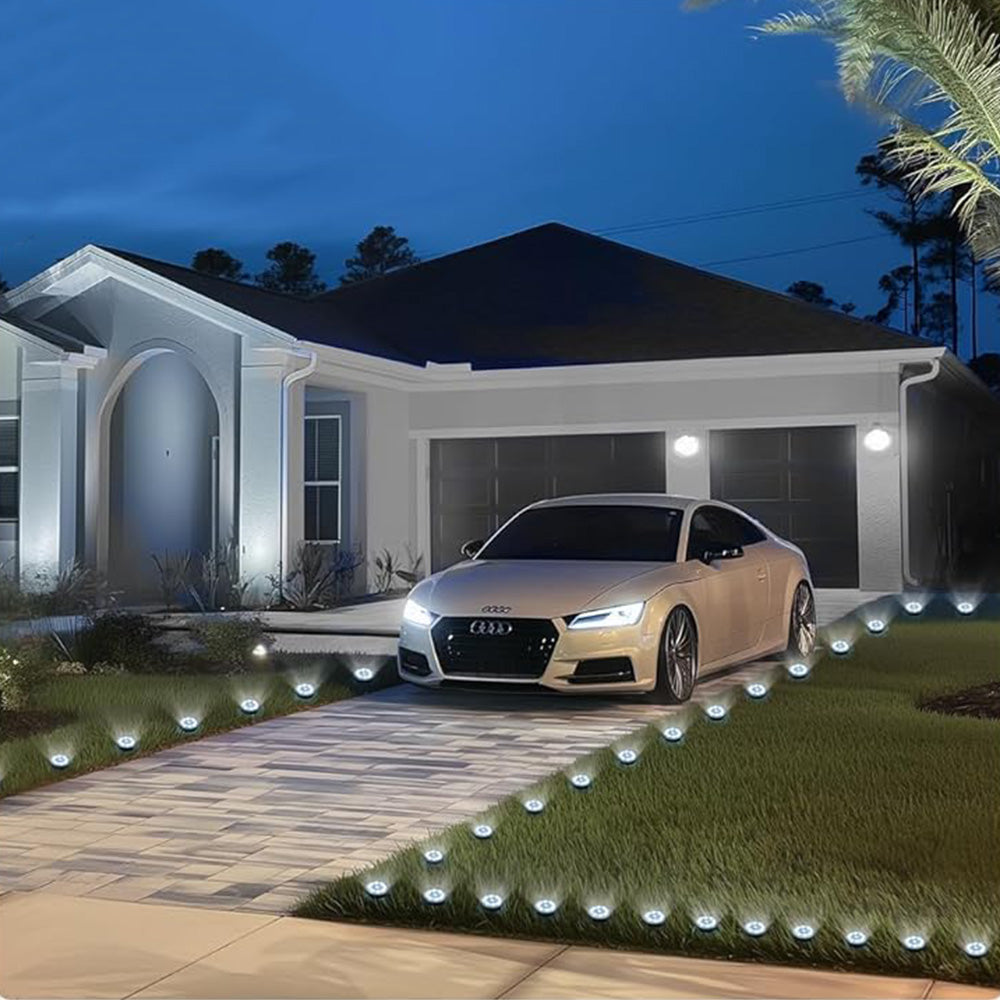 10Pcs Mini Solar Ground Lights Outdoor Pathway Decorative Lights for Yard Garden Decor White Light