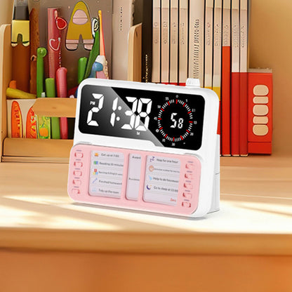 Visual Countdown Timer Clock Task Board and Pen Holder - Pink