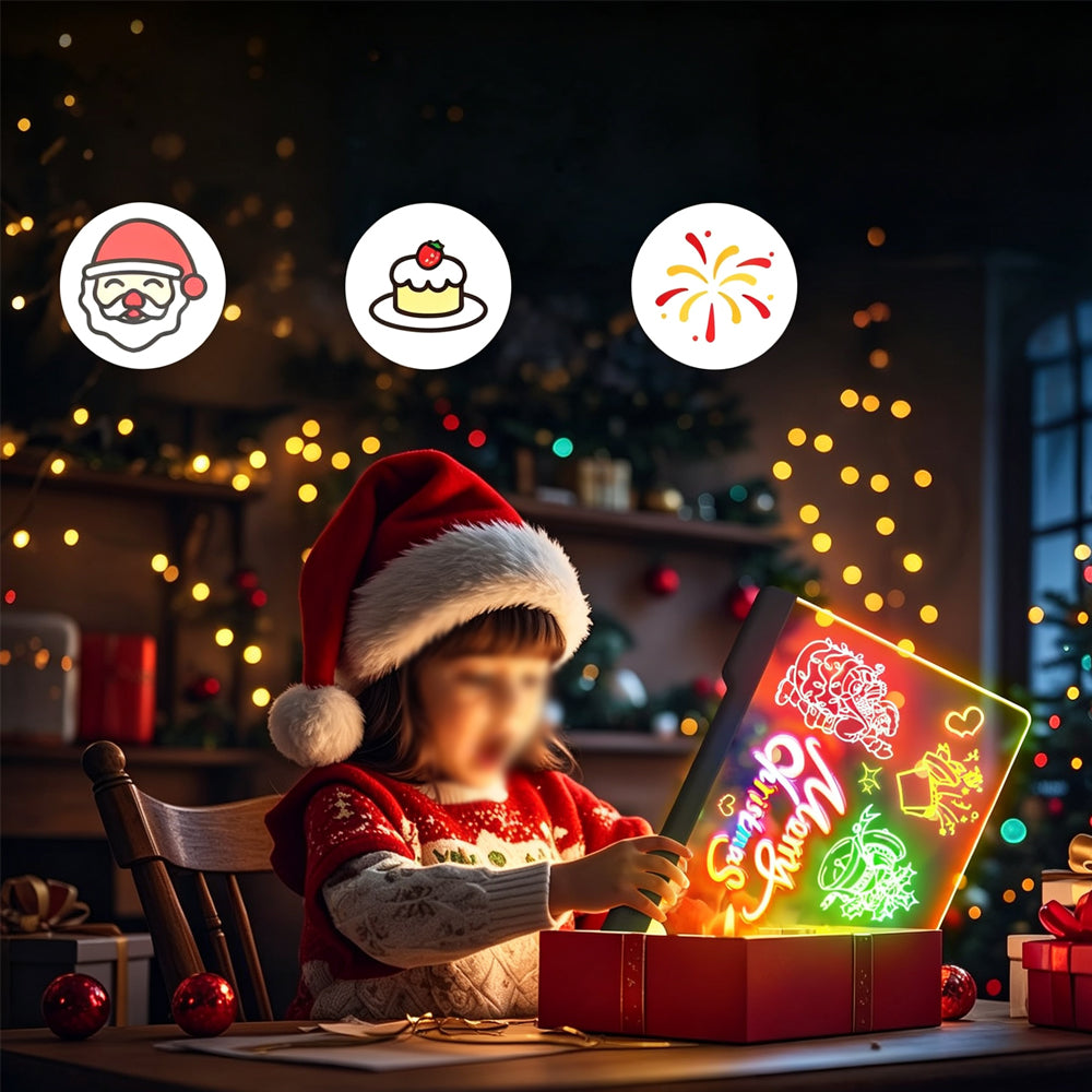 Rechargeable LED Drawing Board with 7 Light Modes - Black