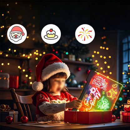 Rechargeable LED Drawing Board with 7 Light Modes - Black