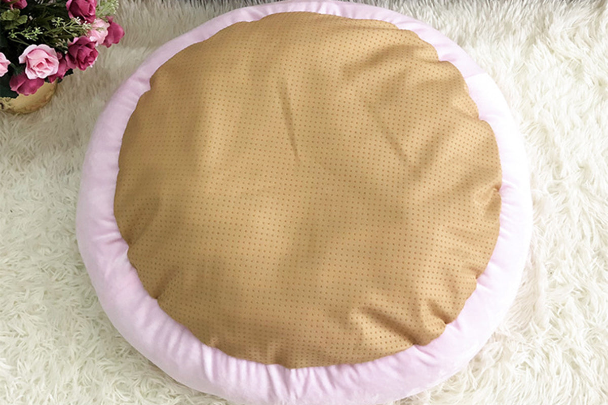 Small Calming Dog Bed for Dogs Puppy Round Washable Pet Donut Bed For Cat-Pink