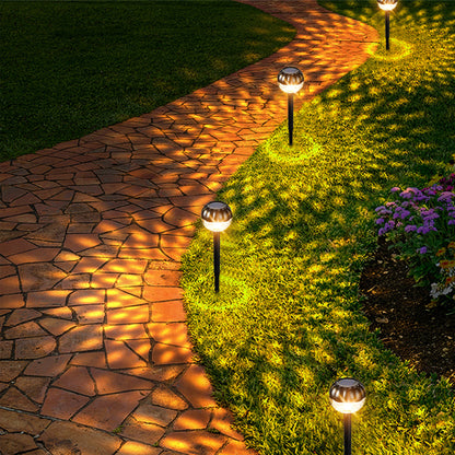 2Pcs 9LEDs Solar Garden Lights Outdoor Stake Lamp IP65 Waterproof Stand Lamp-Flashing Yellow