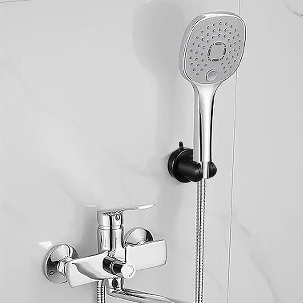 Adjustable Vacuum Suction Shower Head Holder with No Drill Mount - Black