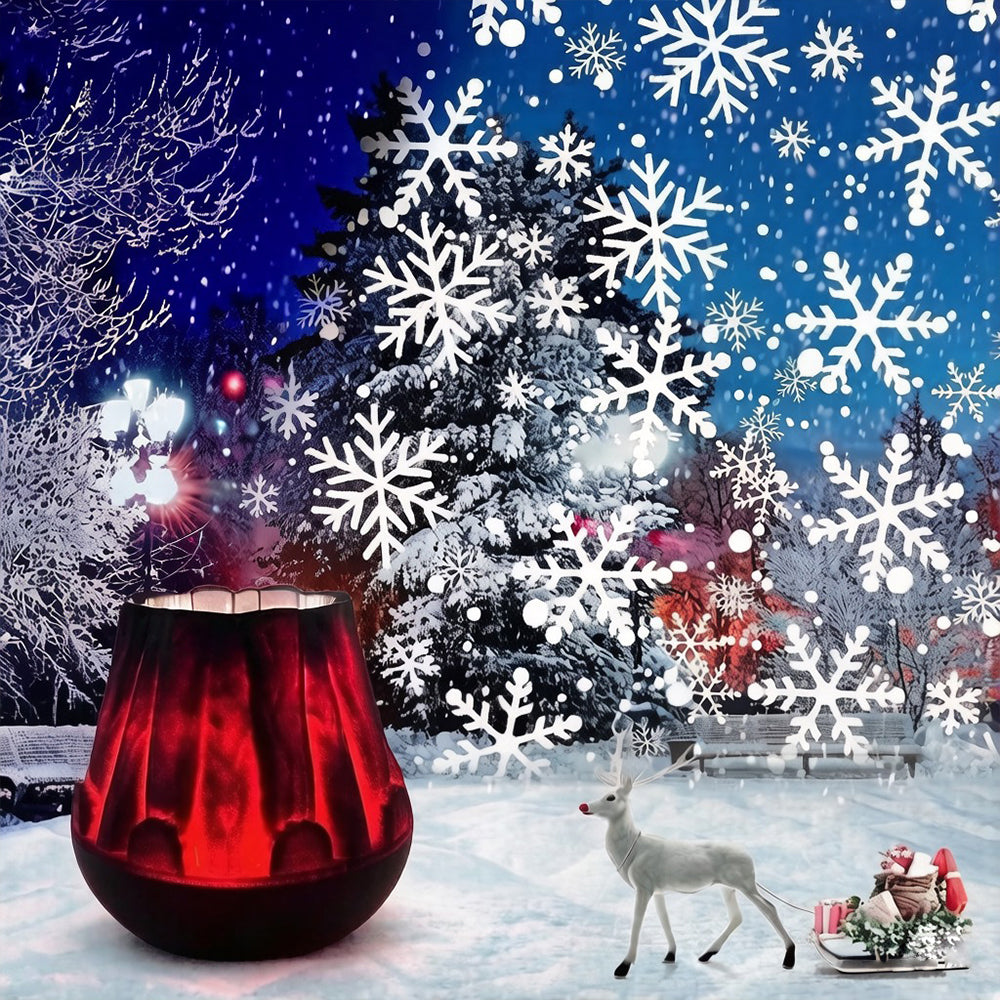 Dynamic Flame Projector Light Christmas USB Lamp - Snowflake