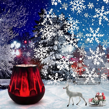 Dynamic Flame Projector Light Christmas USB Lamp - Snowflake