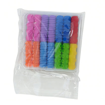 14 Pcs Silicone Textured Sensory Pencil Grip Fidget Toy