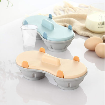 Double Layer Microwave Egg Cooker and Poached Egg Steamer - Orange