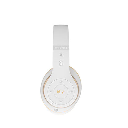 Wireless Bluetooth Headphones Foldable Over Ear Stereo Headsets with Built-in Mic White