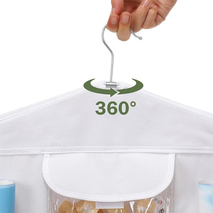 Hanging Wrapping Paper Storage Bag Double-Sided Gift Wrap Organizer Holder White
