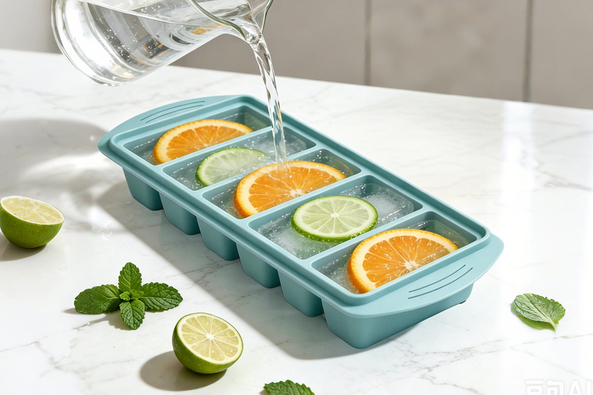 3 Pack Silicone Freezer Trays with Lids - Grey
