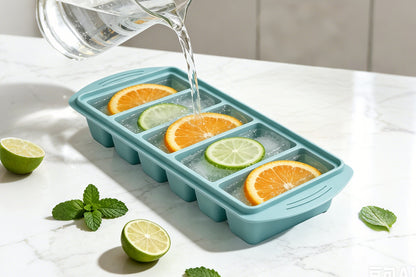 3 Pack Silicone Freezer Trays with Lids - Grey