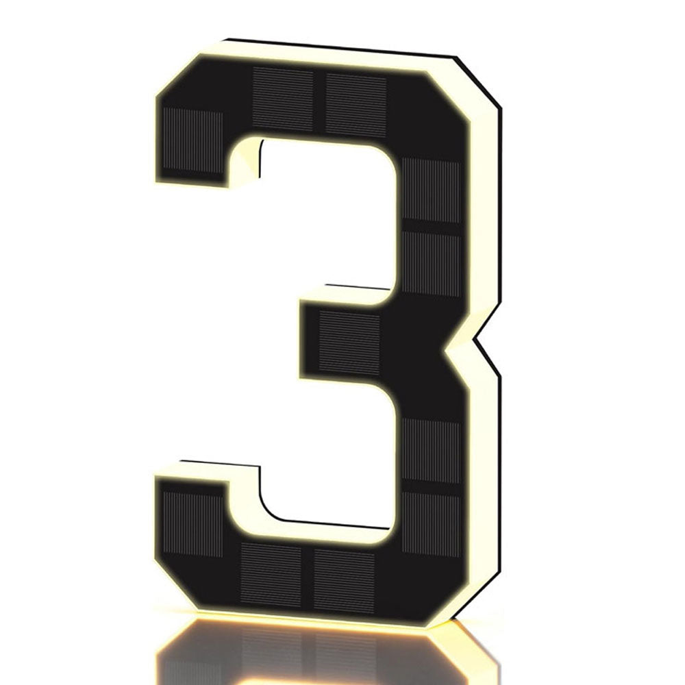 Solar Illuminated Address Sign with Light -Number 3