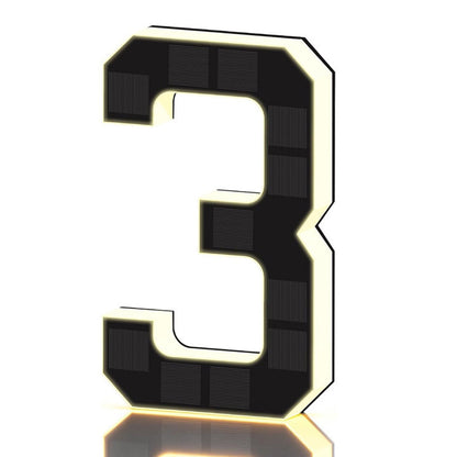 Solar Illuminated Address Sign with Light -Number 3