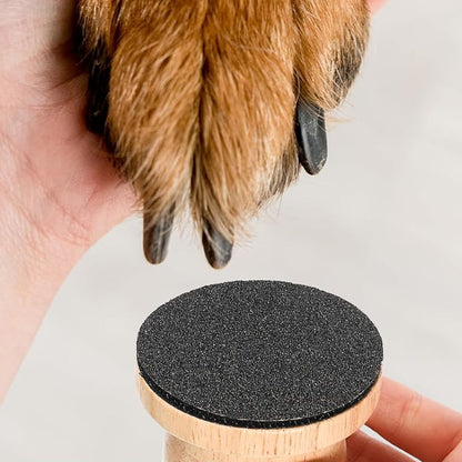 Pet Nail File Board with 6 Sheets Replacement Sandpaper for Cats Dogs-Wood Color