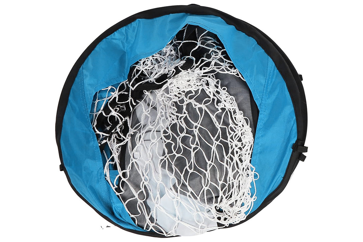 2-in-1 Portable Foldable Soccer Goal with Detachable Target-Blue