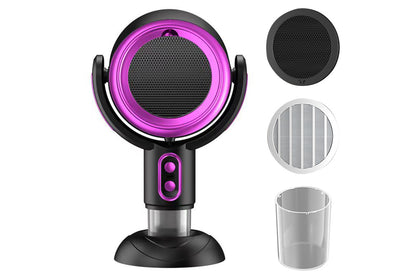 Portable Smoke Purifier Fan Removes Odors Dust Smoke for Cooking and Camping BBQ -BlackPurple