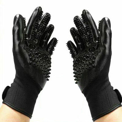 Pair of Pet Grooming Gloves Hair Remover Massaging Cleaner Gloves