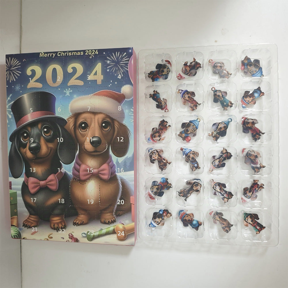 24 Days Animal Christmas Advent Calendar Collectible Funny Dog Set Blind Box