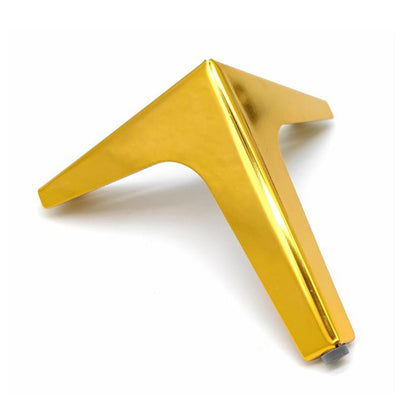 Set of 4Pcs Furniture Legs Metal Feet Triangle Feet Replacement Cabinet Dresser Legs Gold