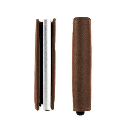 RFID Blocking Wallet PU Leather Credit Card Holder Money Cash Purse Dark Brown