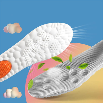 Pair of 4D Cloud-Soft Comfort Soles Cushioning Arch Support Insoles Grey