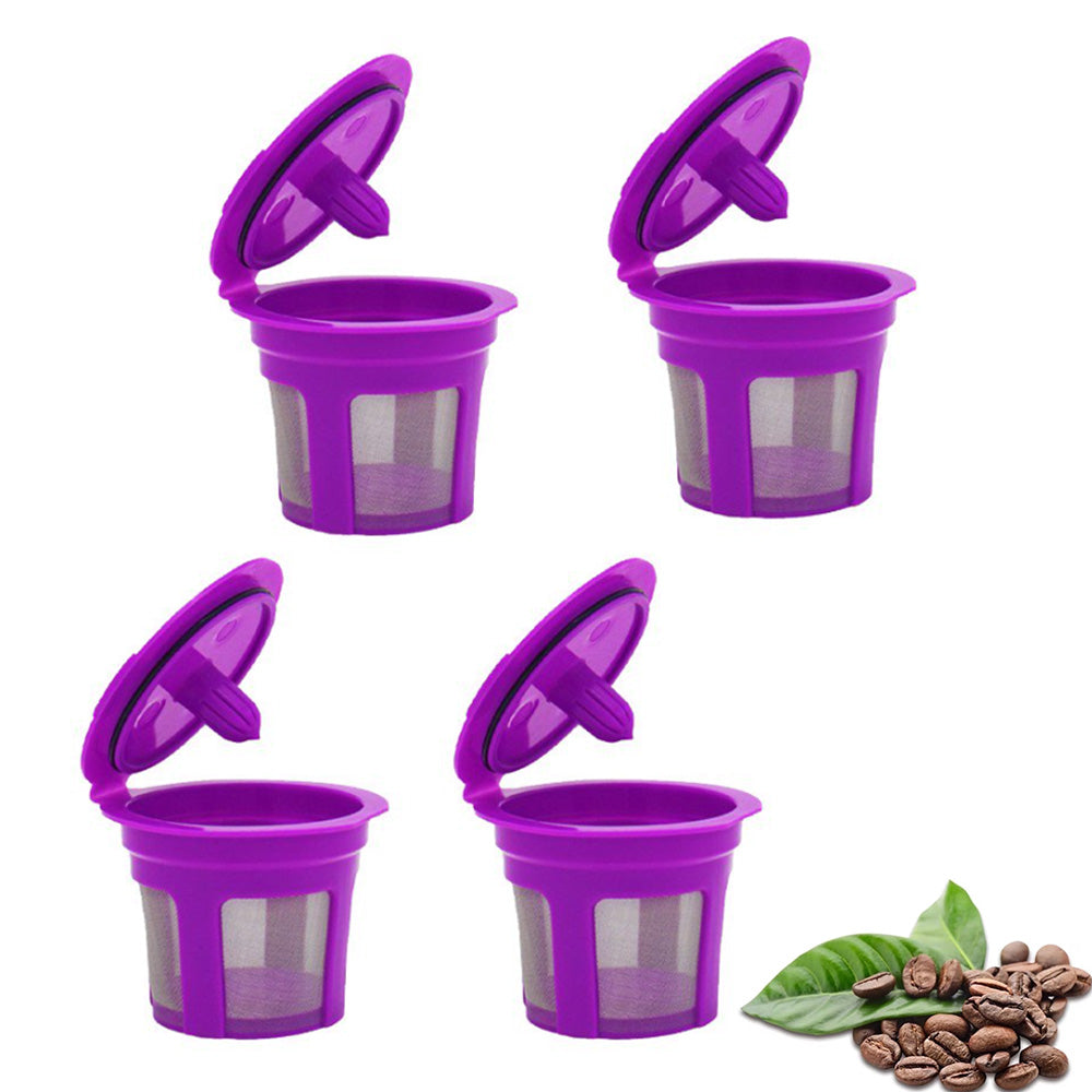 4 Piece Refillable Coffee Pods for Keurig K Cup Machines - Purple