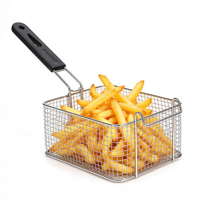 Stainless Steel Deep Fryer Basket with Removable Handle - Square