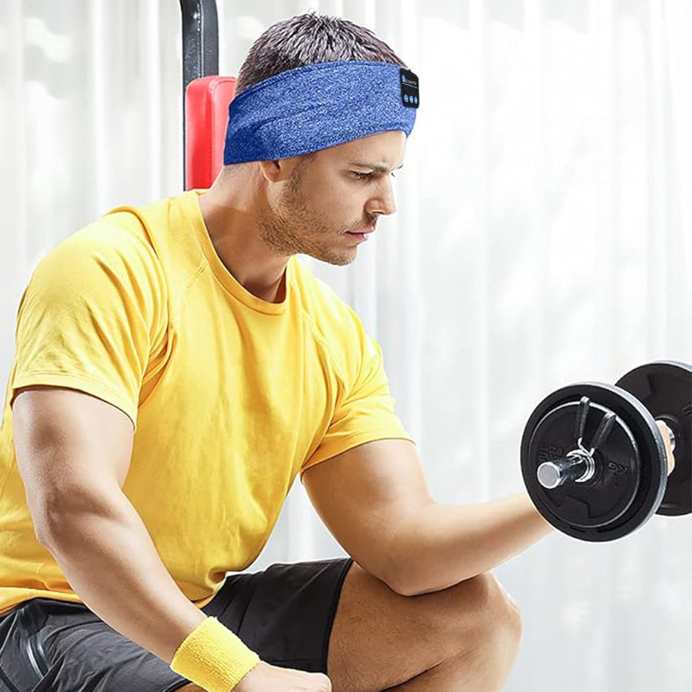 Bluetooth Sleeping Headphones Wireless Music Headband Stereo Earphone for Sport Sleep Yoga Meditation Blue