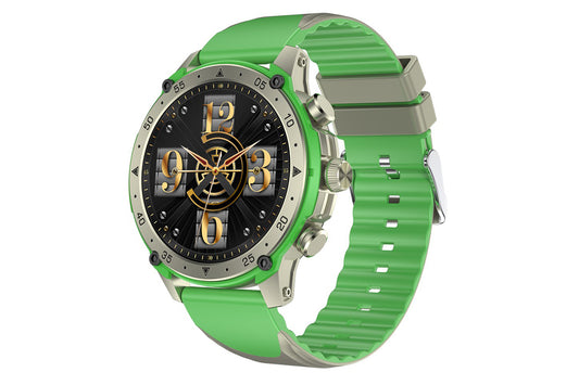 Smart Watch 1.43-Inch Fitness Watch with 24H Heart Rate Blood Pressure Blood Oxygen Female Physiological Flashlight Activity Tracker-Green