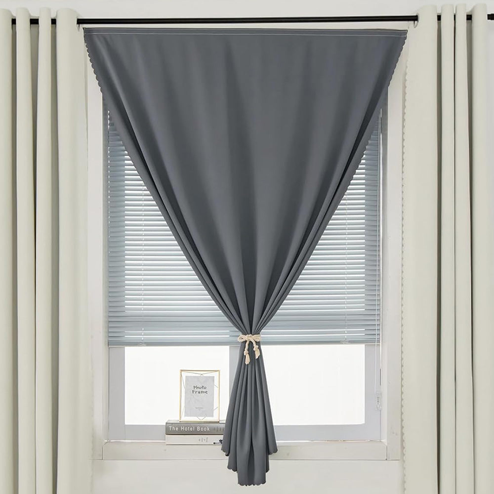 No Drill Adhesive Blackout Curtains-Grey