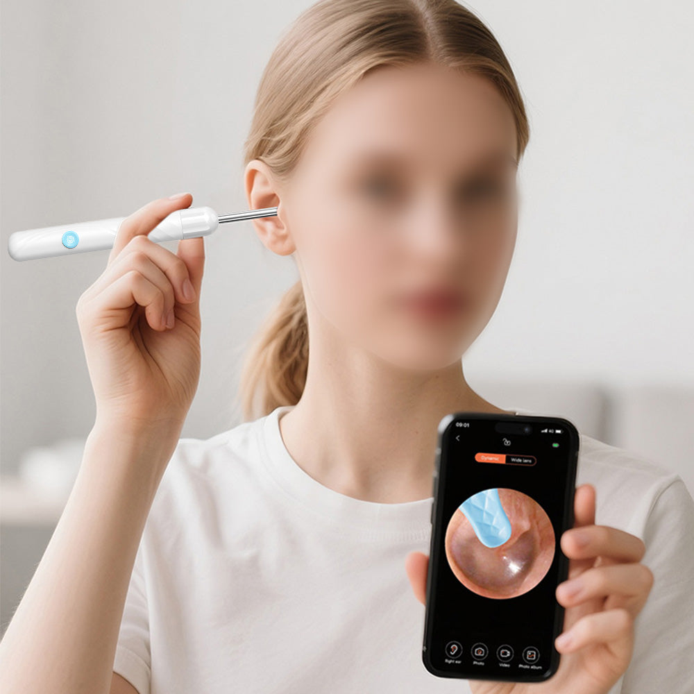 HD Ear Wax Removal Camera Tool for iOS & Android Wireless Visual Ear Cleaner-White