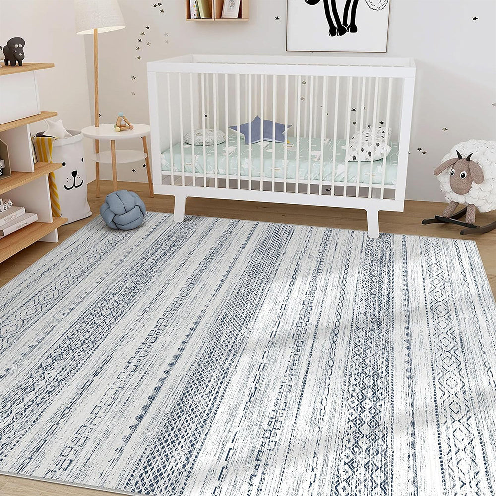 Bohemian Rug Crystal Velvet Machine -Blue