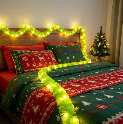 2 Pack Christmas LED String Lights LEDs Battery Powered Garland - Green