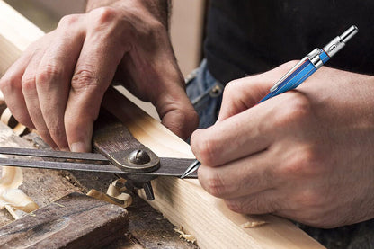 2Pcs 2B Lead Holder Pen Automatic Mechanical Drafting Drawing Pencil Art Tool With Refills Case-Blue Pencil With Silver Refills