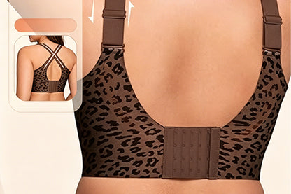 Plus Size Full Coverage Wireless Lift Bra - Brown