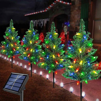 4-in-1 Solar Christmas Tree Lights Xmas Outdoor Garden Decorations