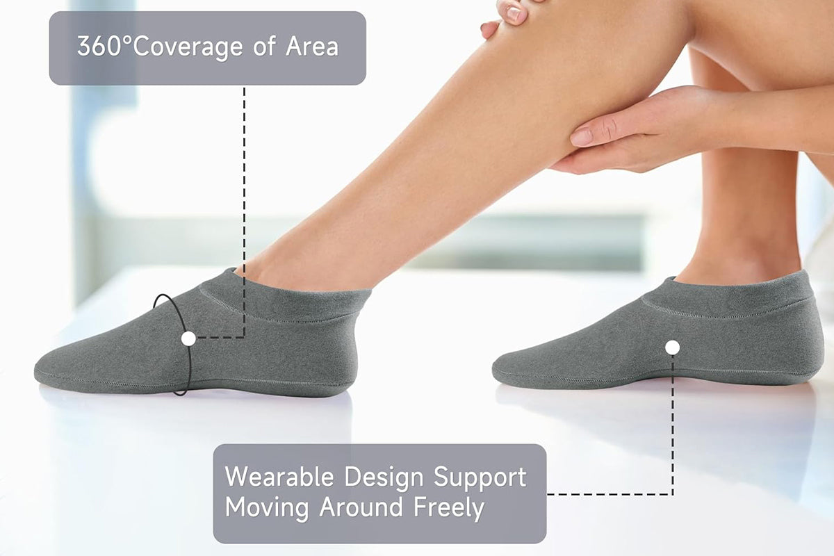 Castor Oil Pack Wrap for Feet Reusable Castor Oil Compress for Women Ankle Support -Grey