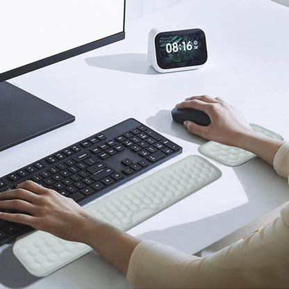 Ergonomic Wrist Rest Set for Keyboard and Mouse Computer Wrist Support Pads Arm Cushion for Typing Gray